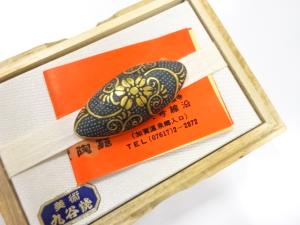 アンティーク　九谷焼　磁器　帯留め